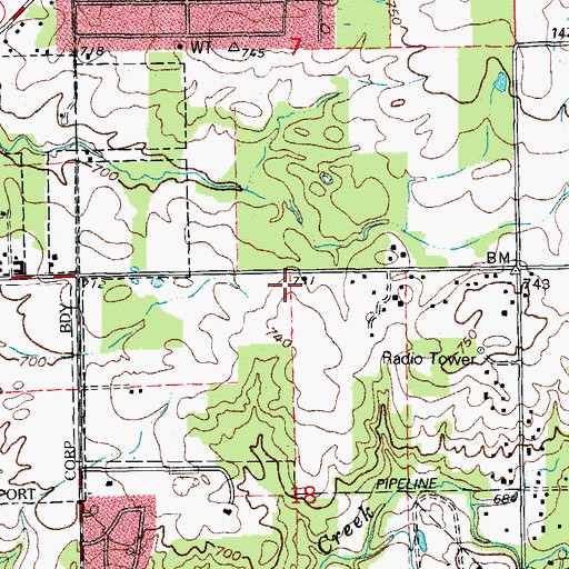 Topographic Map of Homer Township Fire Protection District Station 3, IL
