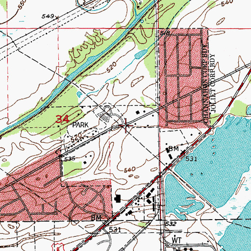 Topographic Map of Channahon Fire Protection District Station 2, IL