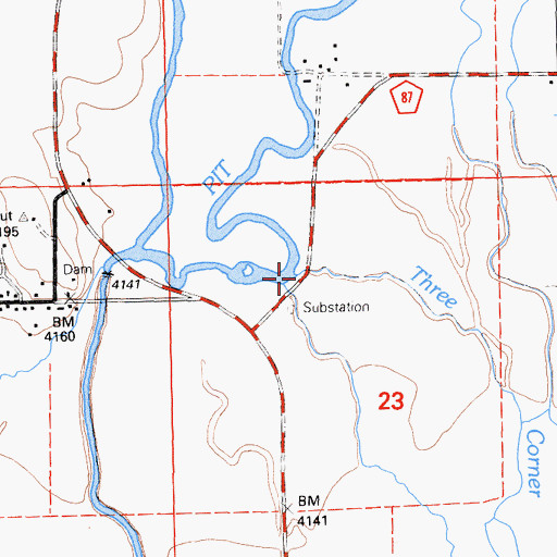 Topographic Map of Three Corner Slough, CA