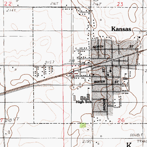 Topographic Map of Kansas Fire Protection District, IL