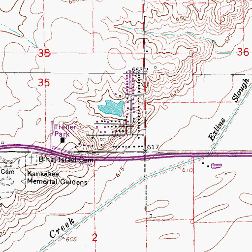 Topographic Map of Kankakee Township Fire Protection District Station 2, IL