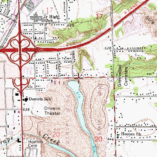 Topographic Map of Lynch Fire Protection District 14th Street Station, IL