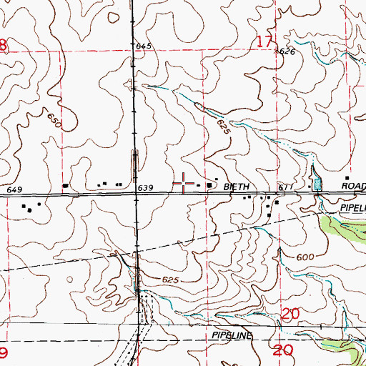 Topographic Map of Troy Fire Protection District Station 2, IL