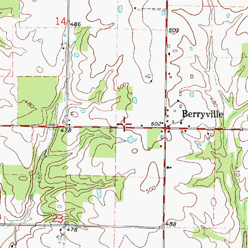 Topographic Map of Claremont - Bonpas Fire Protection District Station 2, IL