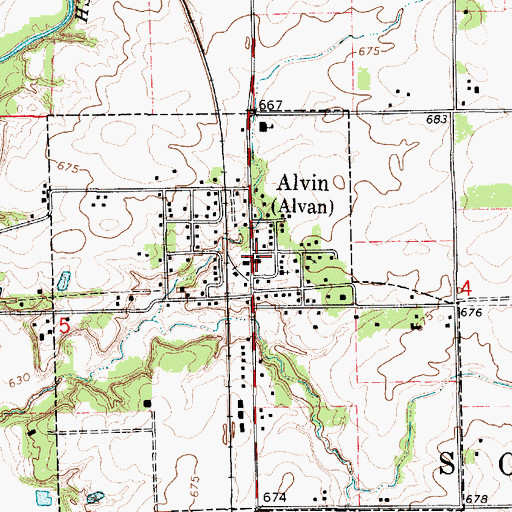 Topographic Map of Bismarck Community Fire Protection District, IL