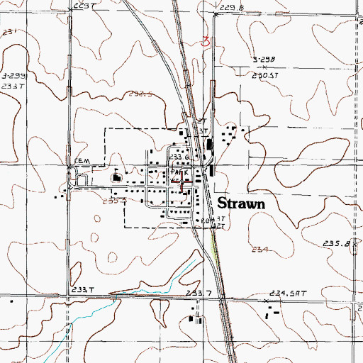 Topographic Map of Forrest - Strawn - Wing Fire Protection District, IL