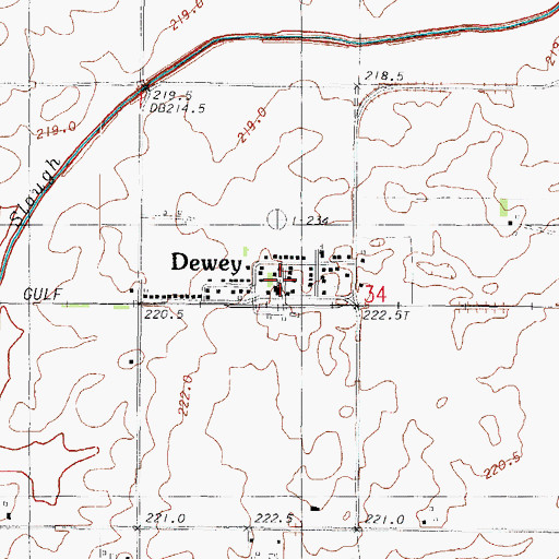 Topographic Map of Sangamon Valley Fire Protection District Station 2, IL