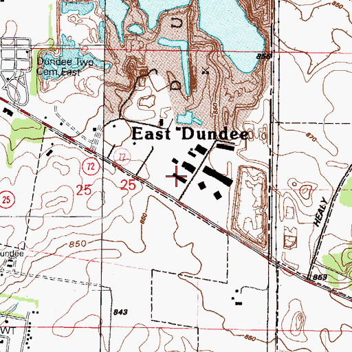 Topographic Map of East Dundee and Countryside Fire Protection District Station 2, IL