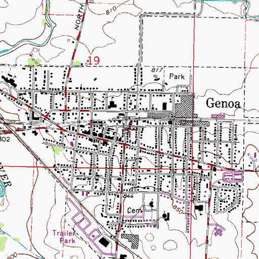 Topographic Map of Genoa - Kingston Fire Protection District Station 2, IL