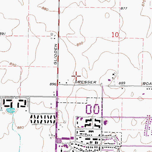 Topographic Map of DeKalb Fire Department Station 3, IL