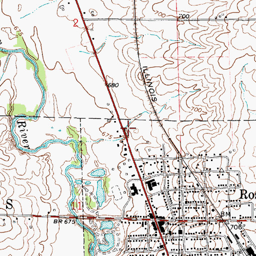 Topographic Map of Rossville Area Fire Protection District, IL