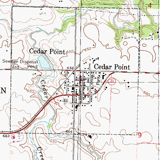 Topographic Map of Cedar Point Fire Department, IL