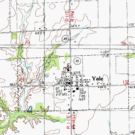 Topographic Map of Yale Volunteer Fire Department, IL