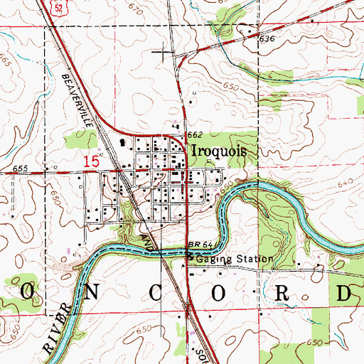 Topographic Map of Concord Fire Protection District, IL