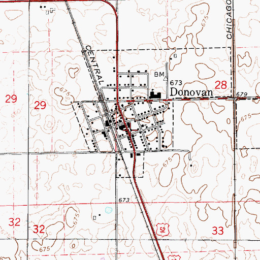 Topographic Map of Beaver Fire Protection District, IL