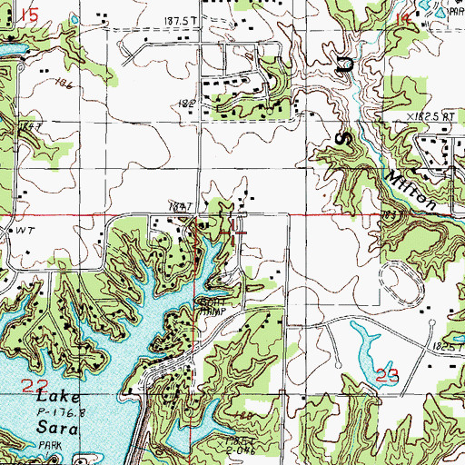 Topographic Map of Shumway Fire Protection District, IL