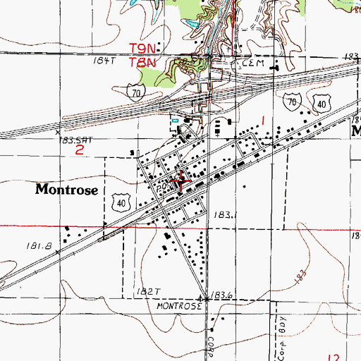 Topographic Map of Montrose Fire Protection District, IL