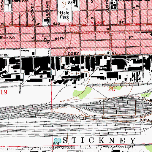 Topographic Map of Nalco Company Fire Department, IL