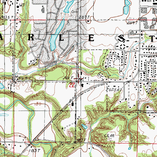 Topographic Map of Lincoln Fire Protection District Station 1, IL