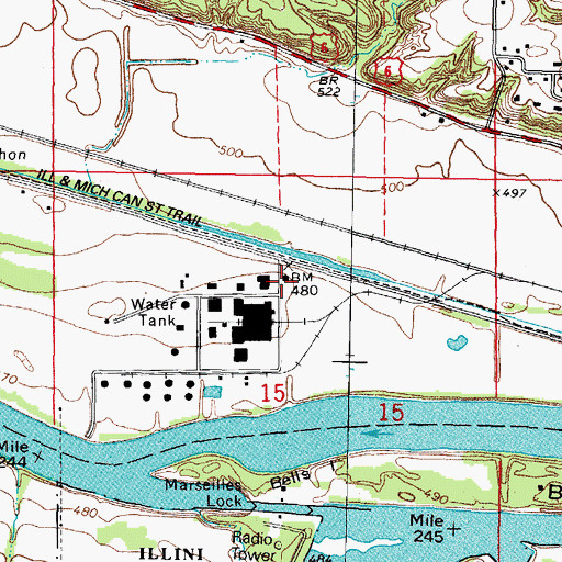 Topographic Map of General Electric Plastics Ottawa Site Fire Station, IL