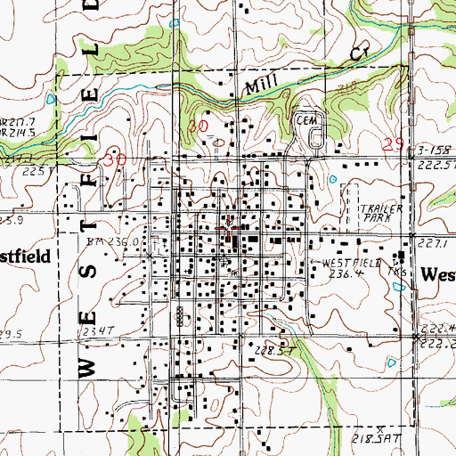 Topographic Map of Westfield Fire Protection District, IL