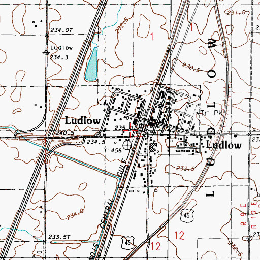 Topographic Map of Ludlow Fire Protection District, IL