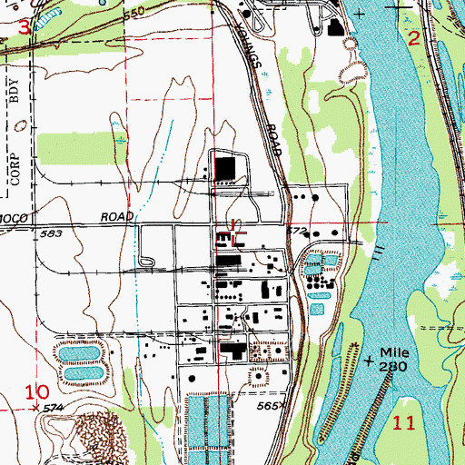 Topographic Map of Flint Hills Resources Fire Station, IL
