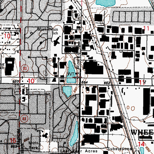 Topographic Map of Wheeling Fire Department - Station 23, IL