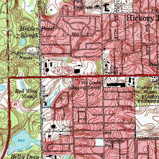 Topographic Map of North Palos Fire Protection District Station 2, IL