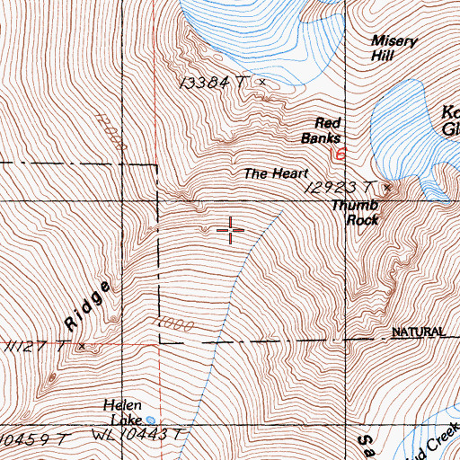Topographic Map of Thumb Rock, CA