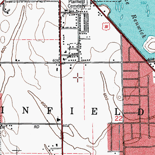 Topographic Map of Plainfield Fire Protection District Station 4, IL