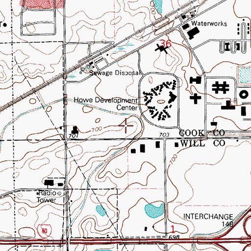 Topographic Map of Tinley Park Fire Department Training Facility, IL