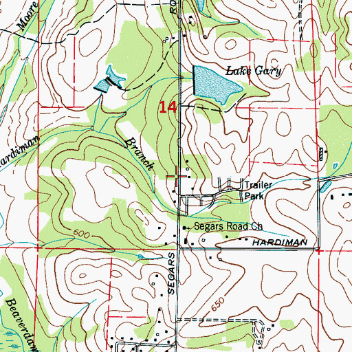Topographic Map of Segers Volunteer Fire and Rescue, AL