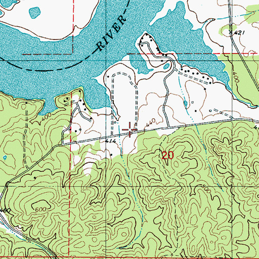 Topographic Map of Lay Lake Volunteer Fire Department, AL