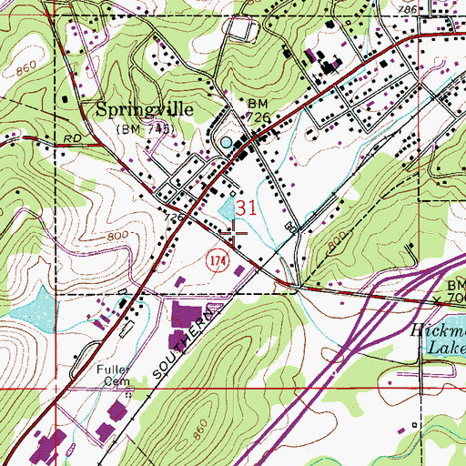 Topographic Map of Davis Lake Volunteer Fire Department, AL