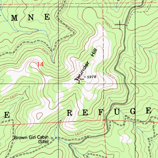 Topographic Map of Thunder Hill, CA