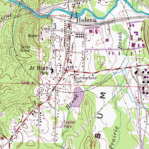 Topographic Map of Helena Fire Department Station 1, AL