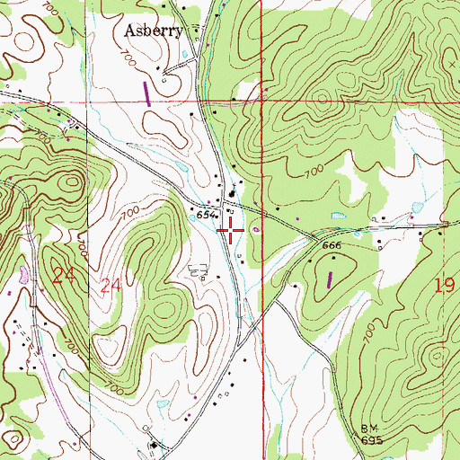 Topographic Map of Knightens Crossroads Volunteer Fire Department Station 1, AL