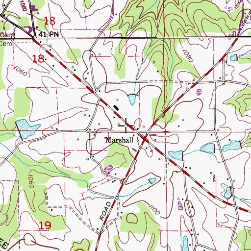 Topographic Map of Beulah Volunteer Fire Department, AL
