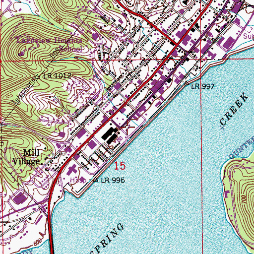 Topographic Map of Guntersville Fire Rescue Station 1, AL