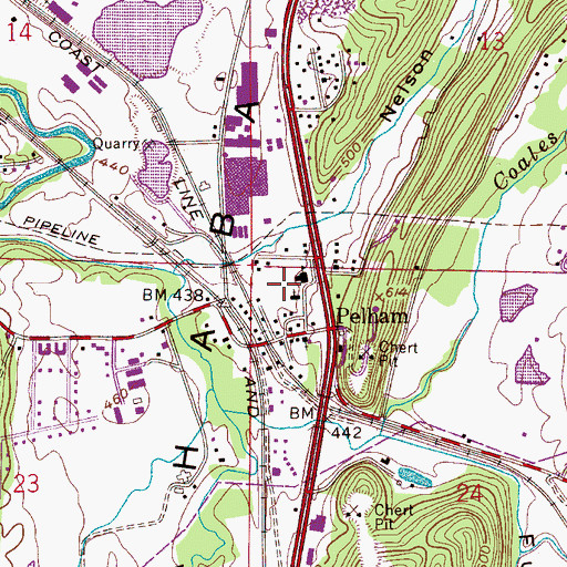 Topographic Map of Pelham Fire Department Station 1, AL