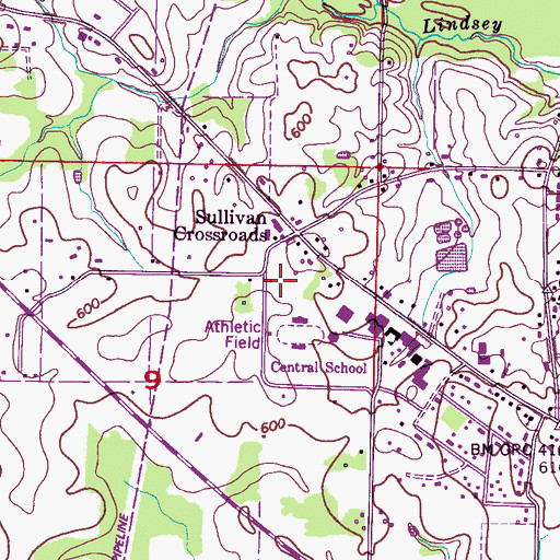 Topographic Map of Central Area Volunteer Fire Department, AL