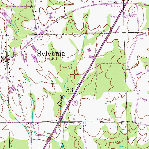 Topographic Map of Sylvania Fire Department Station 1, AL