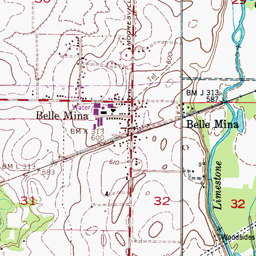 Topographic Map of South Limestone Volunteer Fire Department, AL