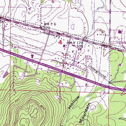 Topographic Map of Barton Volunteer Fire Department, AL