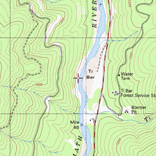 Topographic Map of Ti Bar, CA