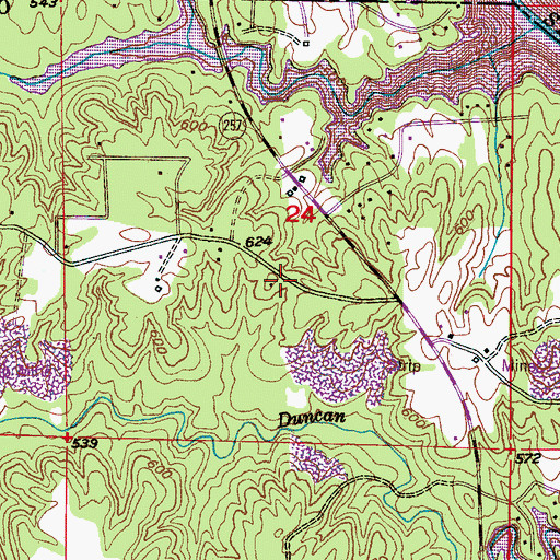 Topographic Map of Curry Volunteer Fire and Rescue, AL