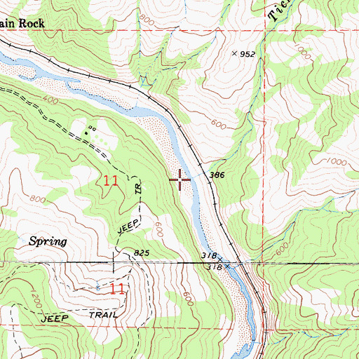 Topographic Map of Ticknor Creek, CA