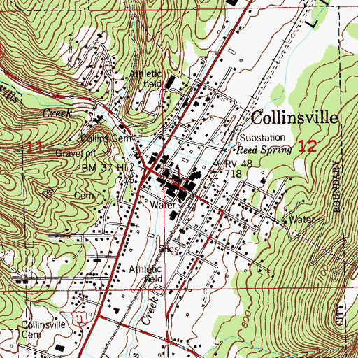 Topographic Map of Collinsville Volunteer Fire Department, AL