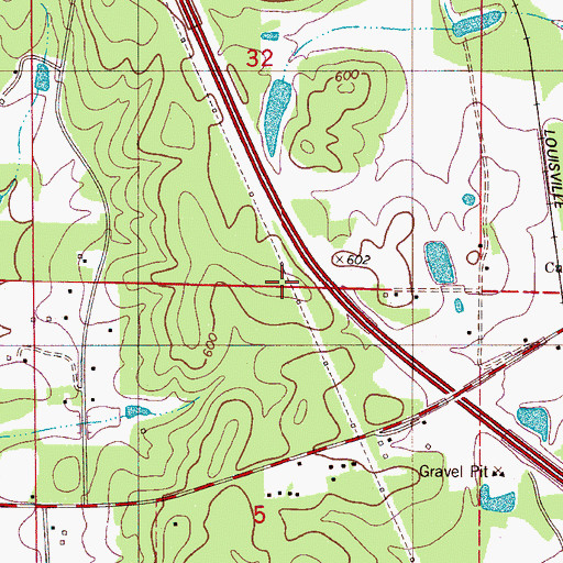 Topographic Map of Calera Fire and Rescue Station 2, AL
